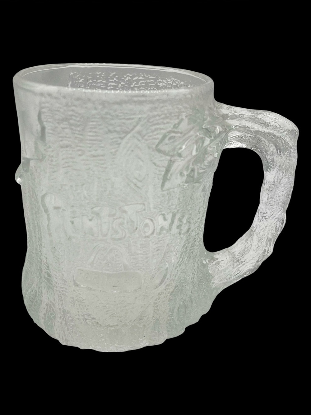 Vintage 1993 McDonalds Flintstones Glass Mug Made In France Roc Donalds